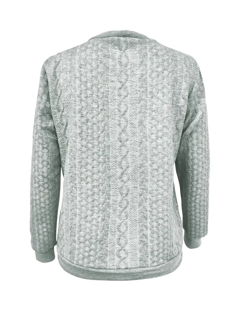 Grijs Sweatshirt met kwartrits voor herfst en winter