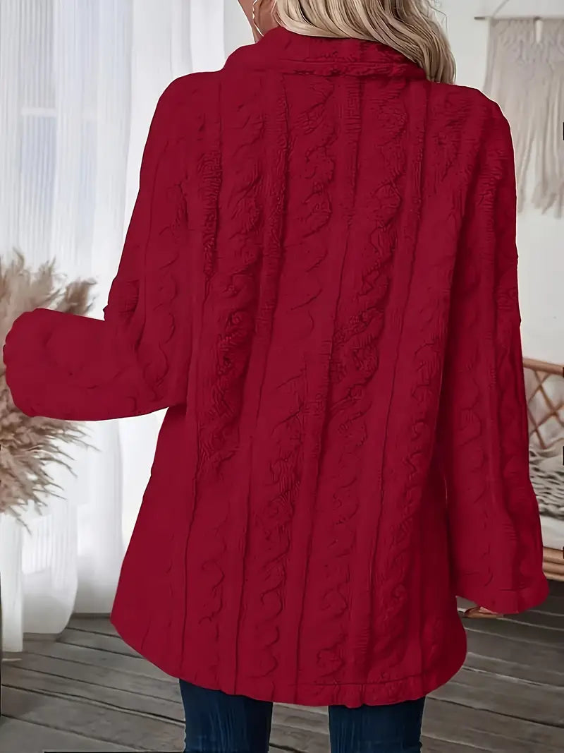 Dubbelzijdige Fuzzy Lapel Jas Rood